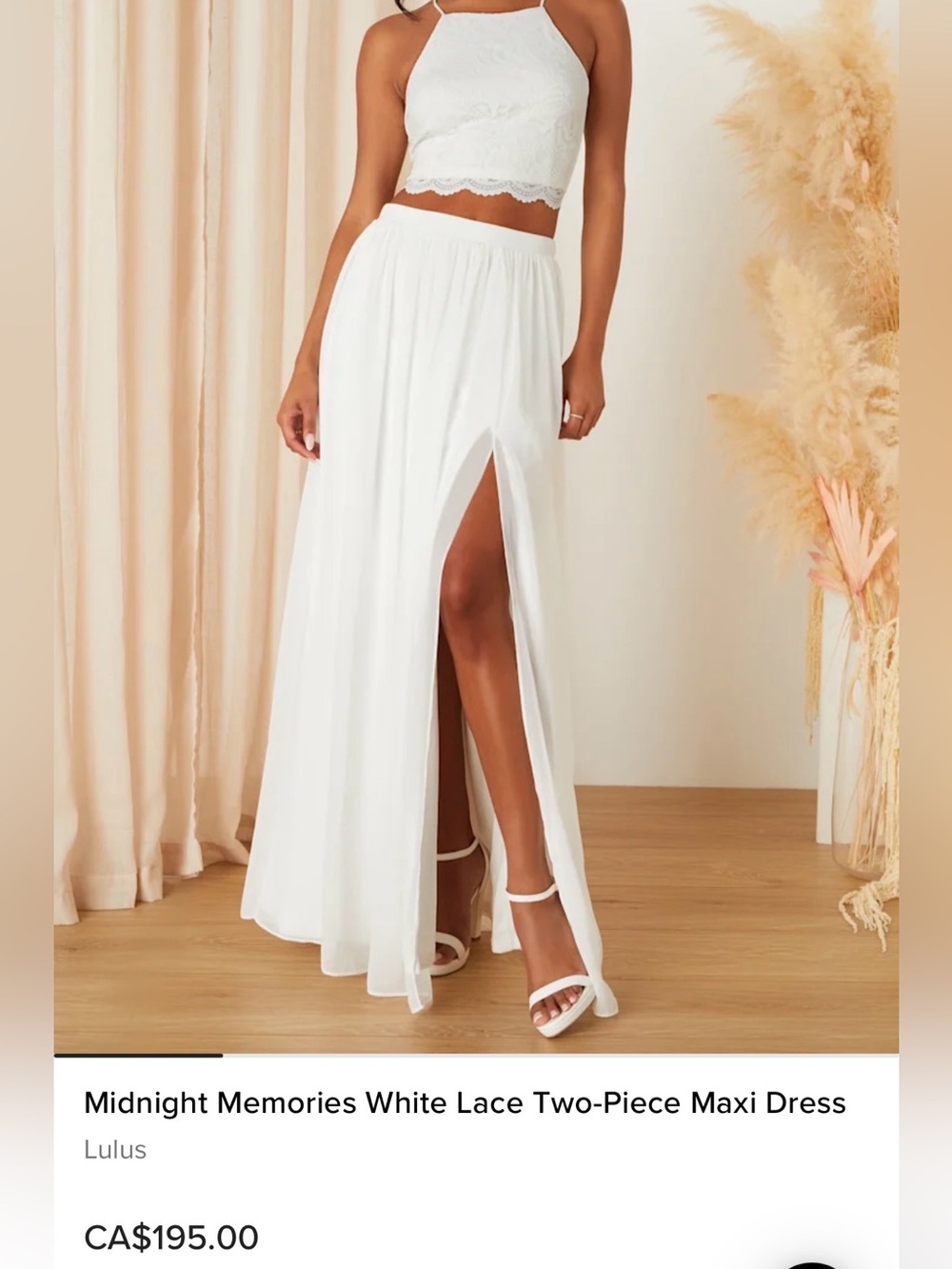 Lulu's White Maxi Skirt with High Front Slit